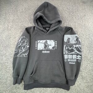 Valeza Original Anime Streetwear Hoodie Small Charcoal Grey Manga Graphic FLAW*